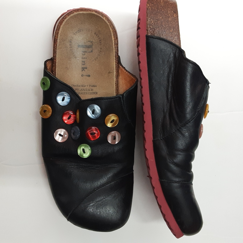 Think! Women's Black Mules Size 38